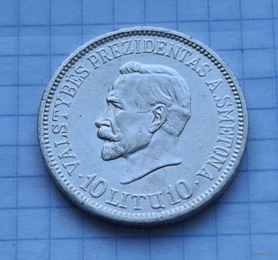 10 лит 1938 год литва РЕДКАЯ МОНЕТА  в отличном состоянии
