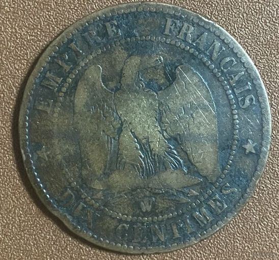 10 сантимов 1853 год. Франция. Император Наполеон III.