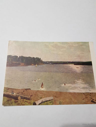 Открытка ,, На водохранилище в Тишкове под Москвой''. 1956 г.