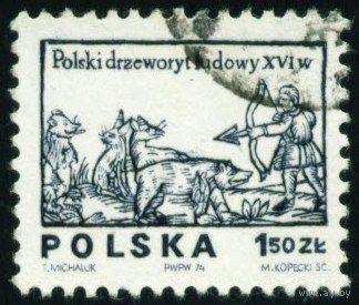 Стандартный выпуск Польша 1974 год 1 марка