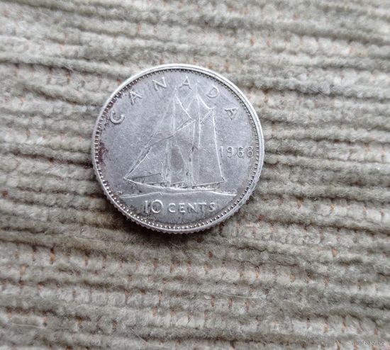 Werty71 Канада 10 центов 1968 Серебро Корабль Елизавета 2