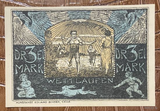 Нотгельд 3 марки 1921 год. Целле. Веймарская республика