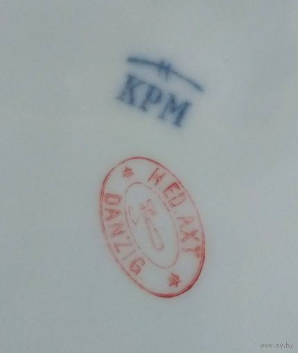Тарелка KPM Германия Danzig (Гданьск), нач. 20 в., тарелка, блюдо, фарфор