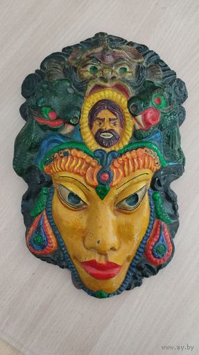 Маска/барельеф божество Шива.Винтаж.