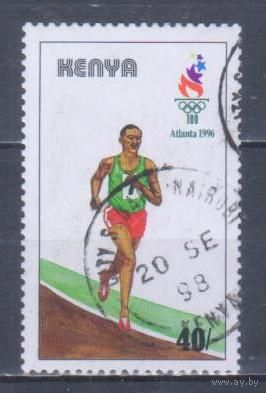 [700] Кения 1996. Спорт.Легкая атлетика.Летние Олимпийские игры. Концовка серии. Гашеная марка.