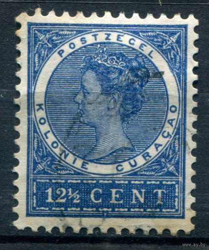 Нидерландские колонии - Кюрасао - 1903/04г. - королева Вильгельмина, 12 1/2 с - 1 марка - гашёная [Mi 41]. #3-WB-93-A-1
