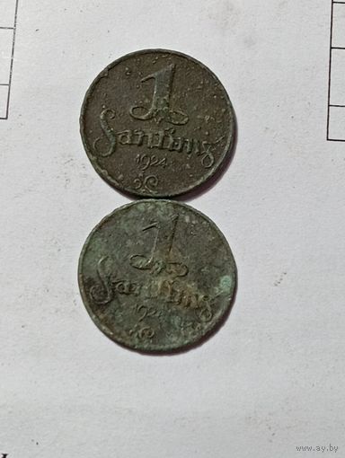 Латвия 1 сантим 1924 года .