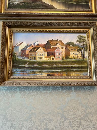 Картина маслом -старая Немига  Никифорова