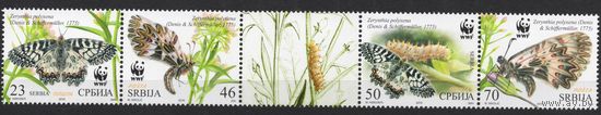 Сербия 2016. Фауна Бабочки 4марки+ купон (657)