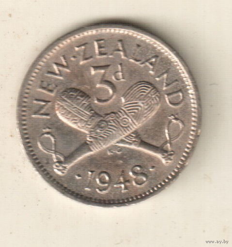 Новая Зеландия 3 пенс 1948