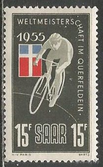 Французский СААР. ЧМ по велоспорту.1955г. Mi#357.
