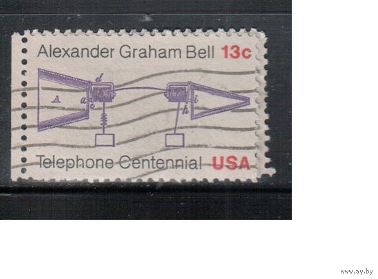 США-1976, (Мих.1257) , гаш. , Изобретение телефона Беллом (одиночка)