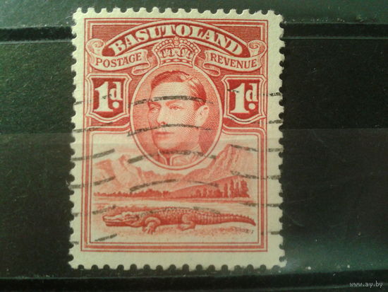 Бечуаналенд, Британская колония, 1938. Короля Георг VI и крокодил