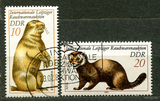Пушные звери. ГДР. 1982. Серия 2 марки