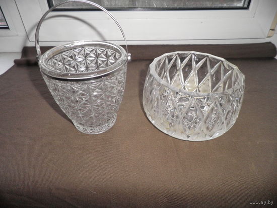 Хрустальная конфетница и салатница времён СССР.С рубля.