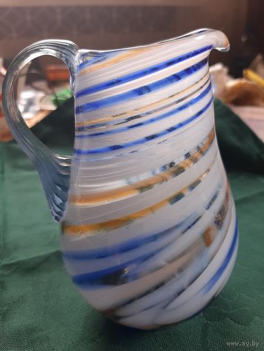Сливочник,  молочник ссср цветное стекло