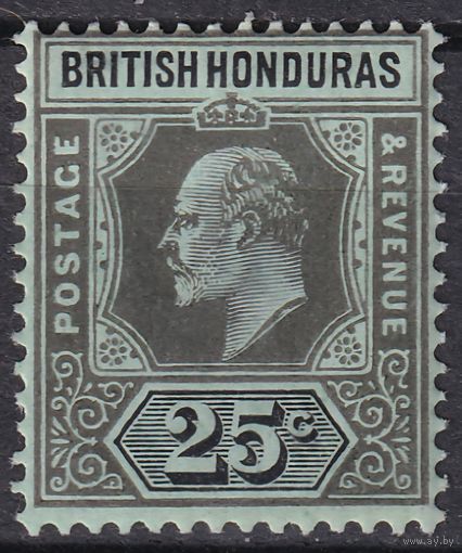6.BrK. Великобритания. Колонии. Британский Гондурас. Эдуард VII. Стандарт. 1911 г. 25С. Mi.#61.