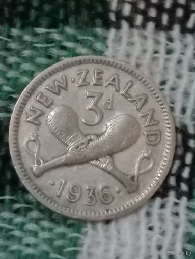Новая Зеландия 3 пенса 1936