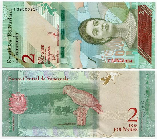 Венесуэла. 2 боливара (образца 2018 года, P101, UNC)
