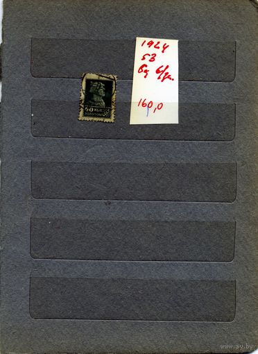 СССР, 1924, СТАНДАРТНЫЙ ВЫПУСК,  Заг 53,   1м,  гашен