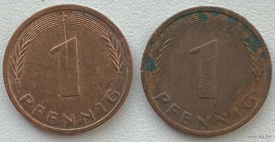 Германия 1 пфенниг 1990 г. J. Цена за 1 шт.