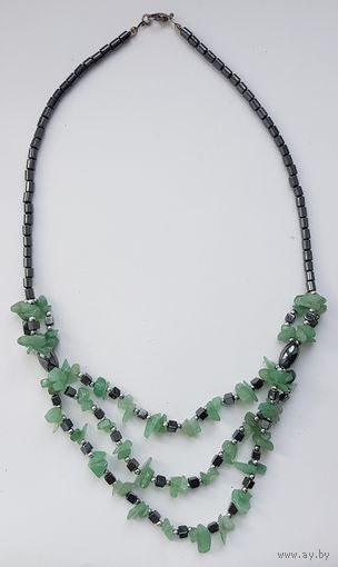 Колье. Камень. Кубики. 70-е годы, СССР.  Длина 50-55 см