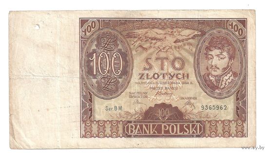 100 злотых 1934 г. Довоенная Польша