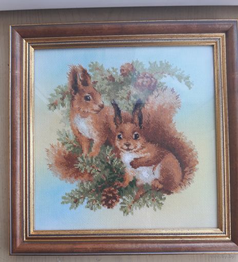 Картина вышивкой БЕЛОЧКИ (БЕЛЬЧАТА).