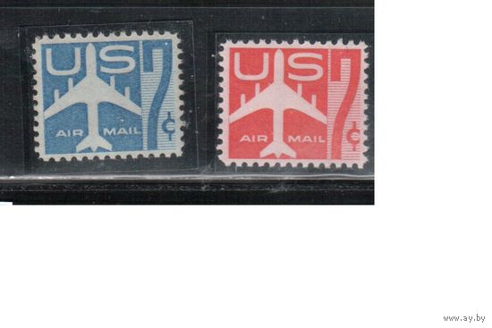 США-1958, (Мих.732А-733А), ** , Авиапочта, Самолеты (полная серия)