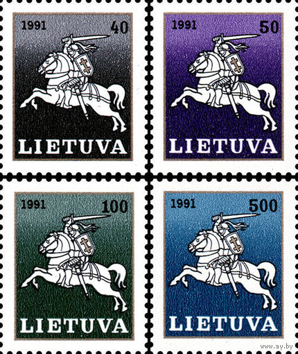Стандартный выпуск "Витис"  Литва 1991 год серия из 4-х марок