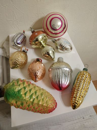 Елочные игрушки СССР ЛОТОМ 9 штук большие кремлевские