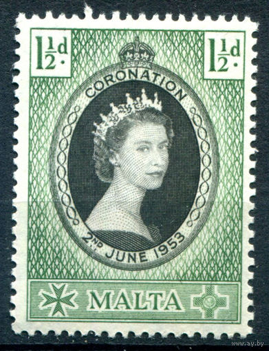 Британские колонии - Мальта - 1953г. - коронация королевы Елизаветы II - 1 марка - полная серия, MNH [Mi 232]. #2-Bc-52-A-1