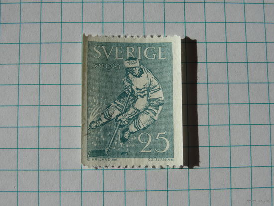Гравированные марки Slania-Швеция Буклеты-1963 25 Ore Ice Hockey
