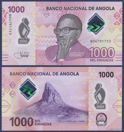 Ангола, 1000 кванза 2020 г., P-W162 (полимер), UNC