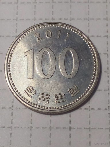 100 вон Южная Корея 2011 год