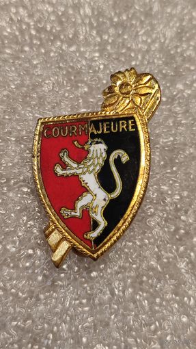 Значек знак Courmajeure альпинизм Туризм Горы Лыжи Эдельвейс
