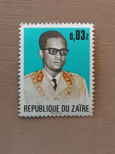 Заир (ДР Конго), марка, 1972 год, Президент Джозеф Д. Мобуту