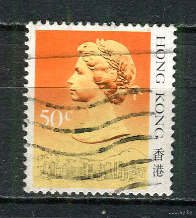 Британский Гонконг - 1987/1991 - Королева Елизавета II 50С - [Mi.509I] - 1 марка. Гашеная.  (LOT FN7)-T10P1