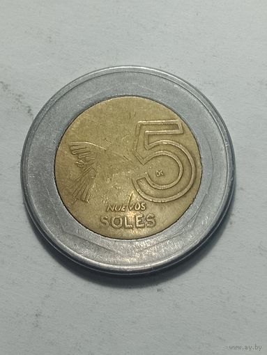 Перу  5 новый соль 2007 года .