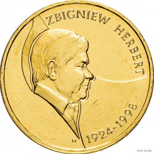 Польша 2 злотых, 2008 10 лет со дня смерти Збигнева Херберта UNC