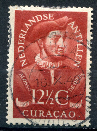 Нидерландские Антильские острова - 1949г. - Алонсо Охеда, испанский мореплаватель - 1 марка - гашёная [Mi 2]. #3-WB-93-A-1