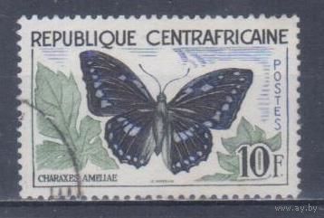 [668] ЦАР 1960. Фауна.Бабочка. Гашеная марка.