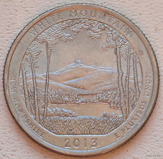 США 25 центов (квотер) 2013 P White Mountain New Hampshire