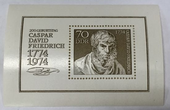 ГДР. Каспар Давид Фридрих 1974 г, блок. Германия 70 1774