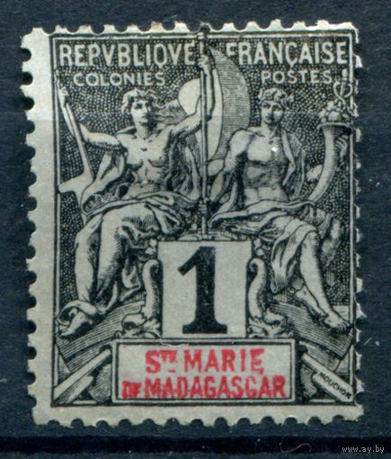 Французские колонии - Св. Мария (Мадагаскар) - 1894г. - аллегория, 1 с - 1 марка - чистая, без клея [Mi 1]. #4-W1-135-A-1