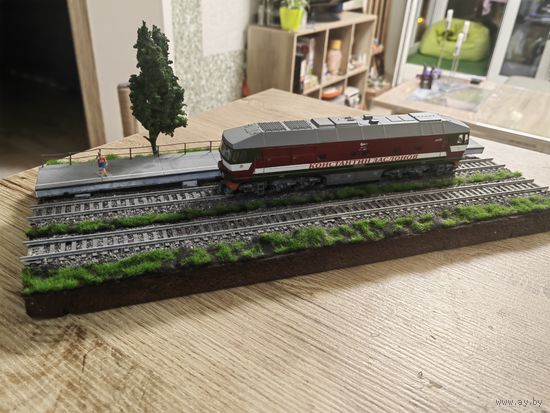 Подставка (диорама) под железную дорогу модель