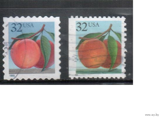 США-1995 (Мих.2604,2606) , гаш. , Стандарт, Фрукты,  2 выпуска(1)