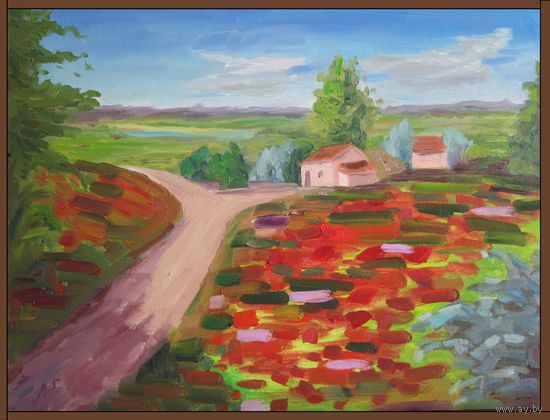 Картина маслом "В лесной глуши". Холст на картоне 40х30 см