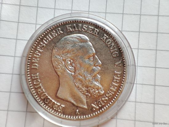 Пруссия 2 марки 1888 г.