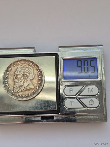 5 лит 1936 года. Литва, Первая Республика (1925 - 1938). Серебро 750. Монета не чищена. Sm45451.